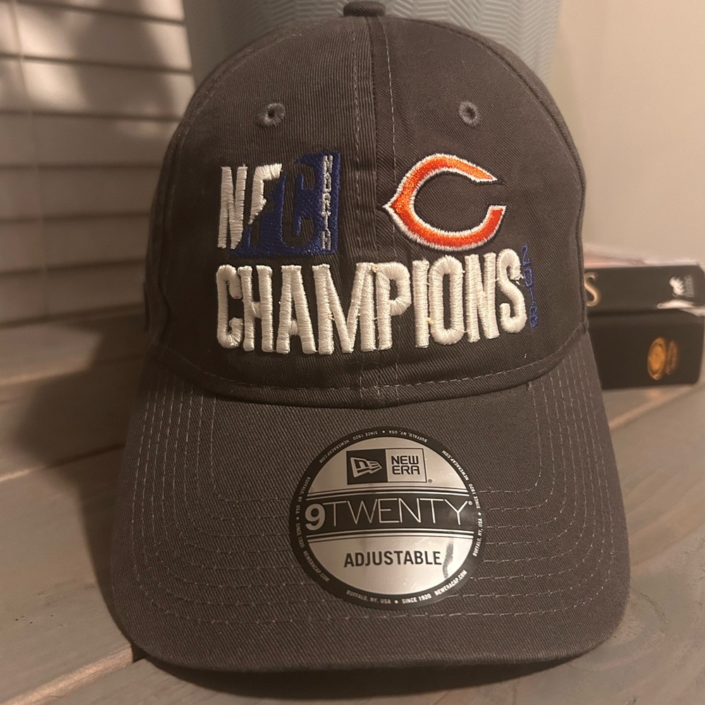New Era Washed Navy Chicago Bears NFC Champions 2018 Adjustable Relaxed Fit Hat